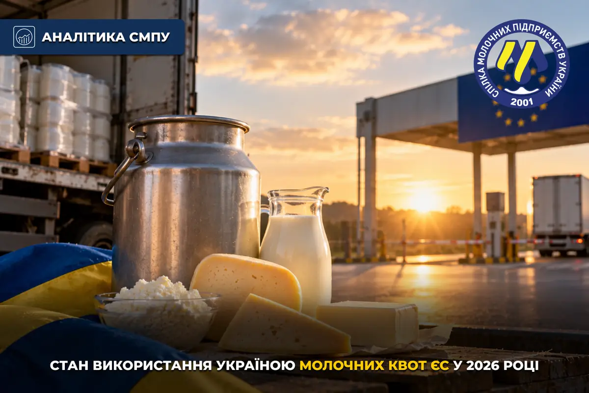 Аналітика СМПУ: стан використання Україною молочних квот ЄС у 2026 році